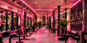 Pink-lit Glam women-only gym concept